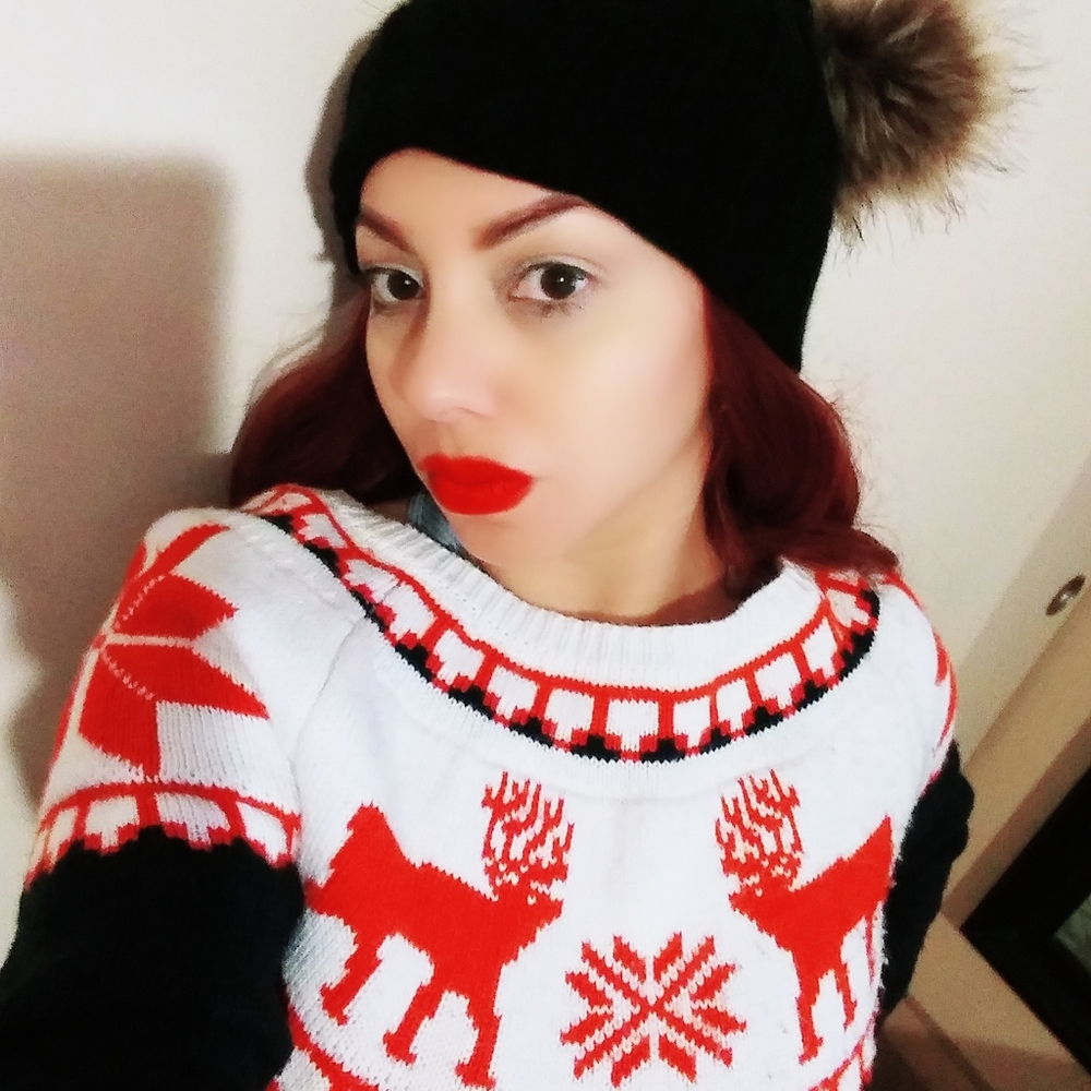 Christmas Elk woven sweater Scoop neck! Will have on sale only for Holidays only